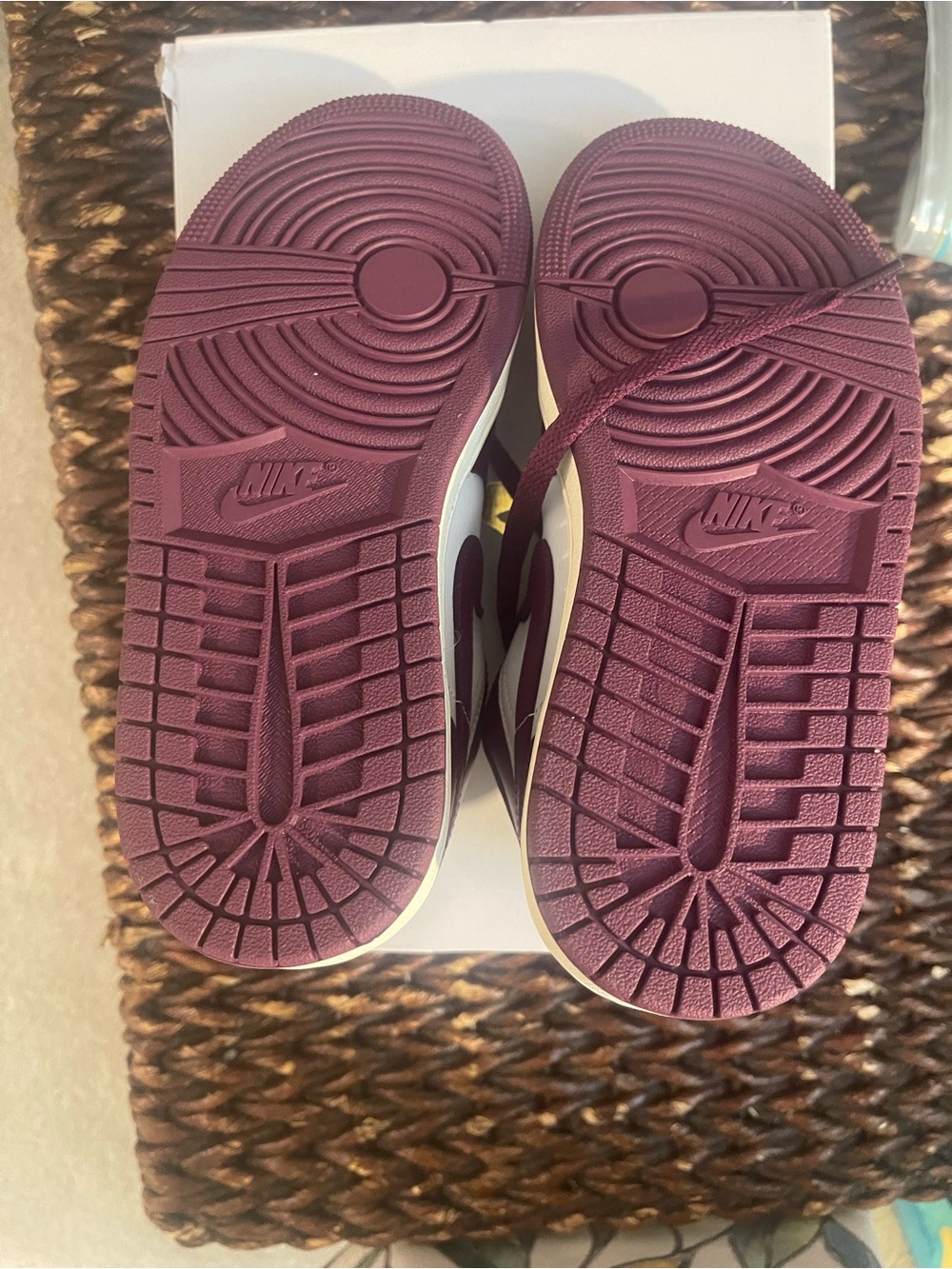 Nike Kids Burgundy and White Sneakers
